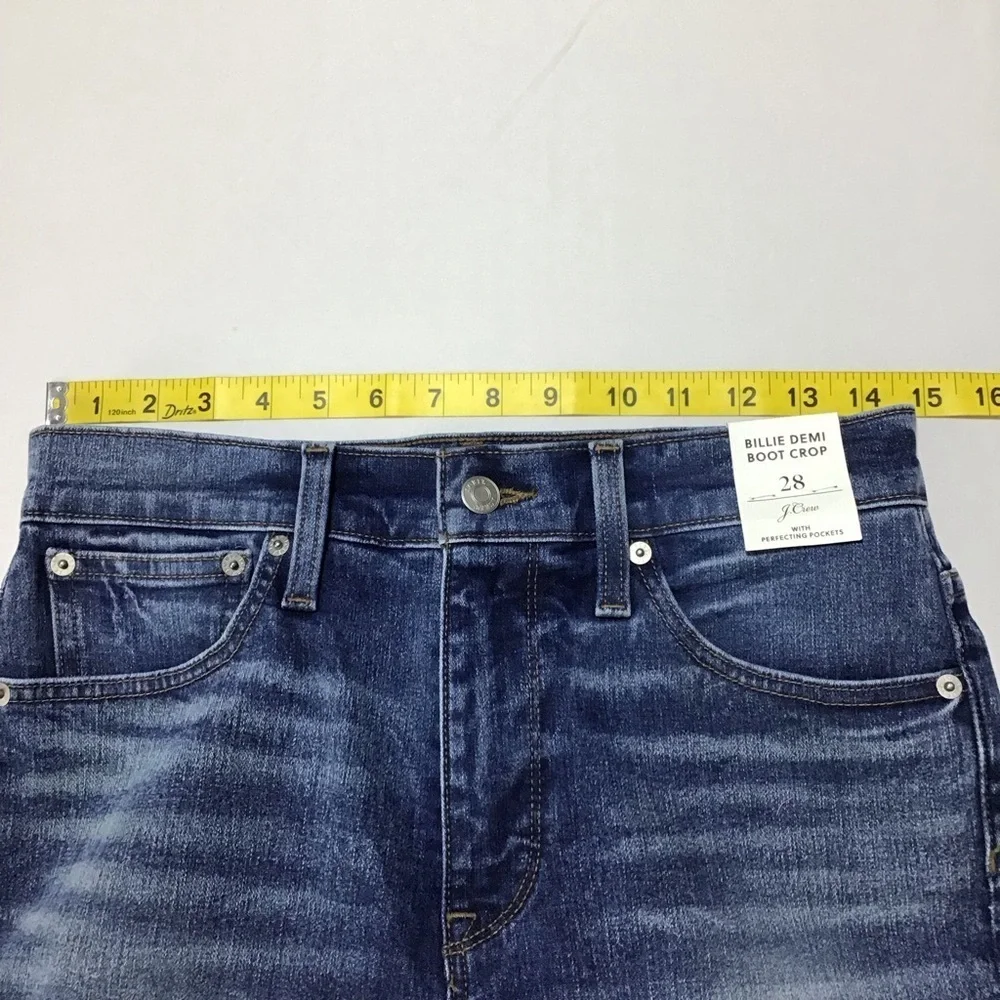J. Crew Billie Demi Boot Crop Dark Blue Jeans